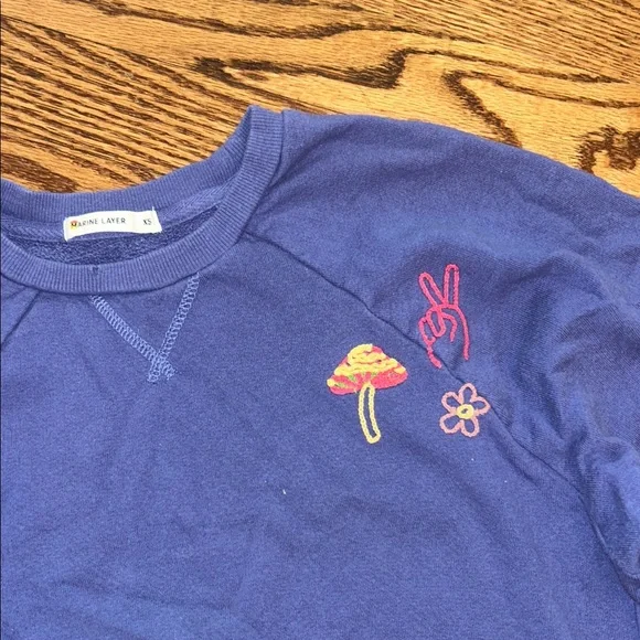 Marine Layer Distressed Sweatshirt with Embroidered Designs - Picture 2 of 6